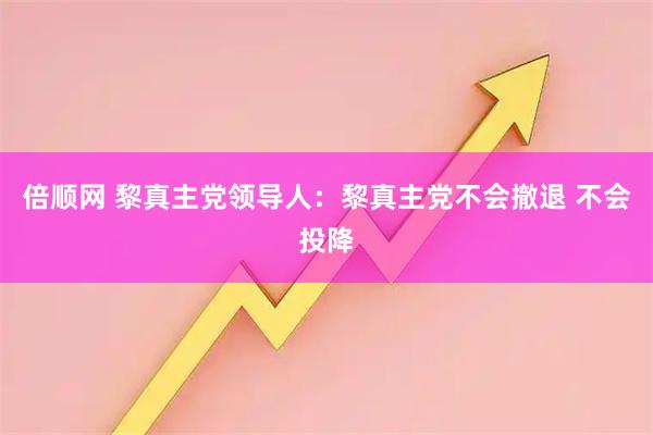 倍顺网 黎真主党领导人:黎真主党不会撤退 不会投降